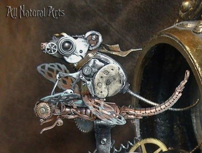 15 удивительных стимпанкфигурок из механизмов старых часов