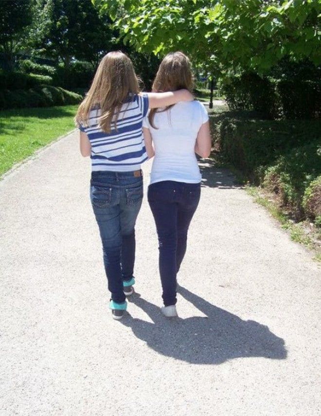 Two Girls Casting A Gorilla Shadow