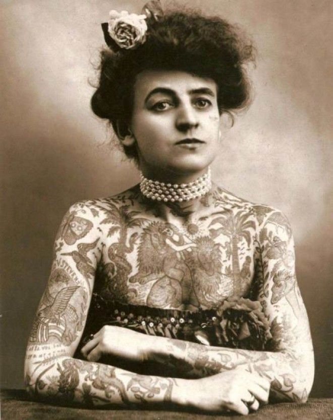 Мод Вагнер - первая американская женщина-татуировщик. США, 1907 год. Мод Вагнер первая американская женщинататуировщик США 1907 год