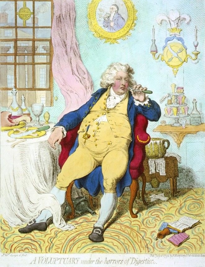 Карикатура на Георга IV, H. Humphrey, 1792 год ТОП7 АЛКОГОЛИКОВ ПРИ ВЛАСТИ