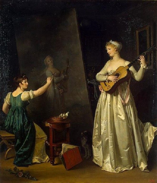 Художница, пишущая портрет музыкантши. (1803). Автор: Маргарита Жерар. Художница, пишущая портрет музыкантши. (1803). Автор: Маргарита Жерар.