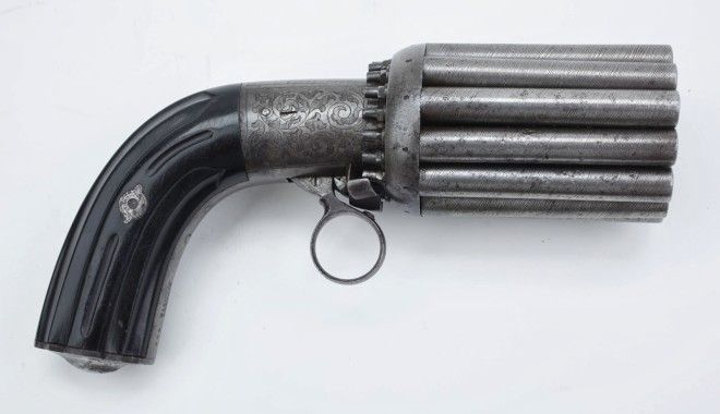 Mariette Pepperbox Pistol Mariette Pepperbox Pistol мало патронов, оружие, пистолеты, револьверы