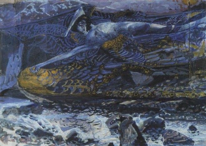 Михаил Врубель. Демон поверженный. Эскиз. Михаил Врубель. Демон поверженный. Эскиз.