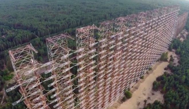 Вид с воздуха на легендарную чернобыльскую «Дугу»