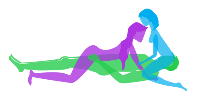 позы для секса втроём двойная наездница