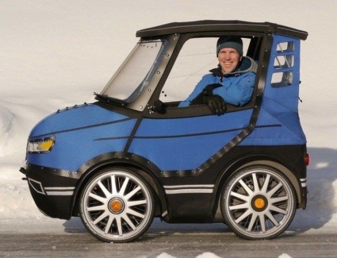 1. Четырёхколёсный электрический велосипед, на котором можно ездить в любую погоду в мире, гениально, изобретения, на заметку, удобно, хитрости