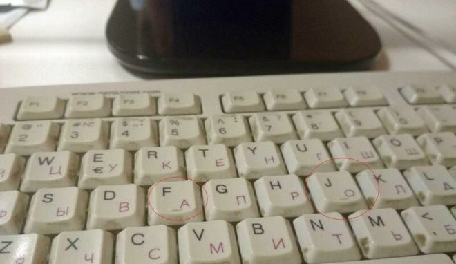Выступы на буквах «F» и «J» Лайфхак, интересное, наука